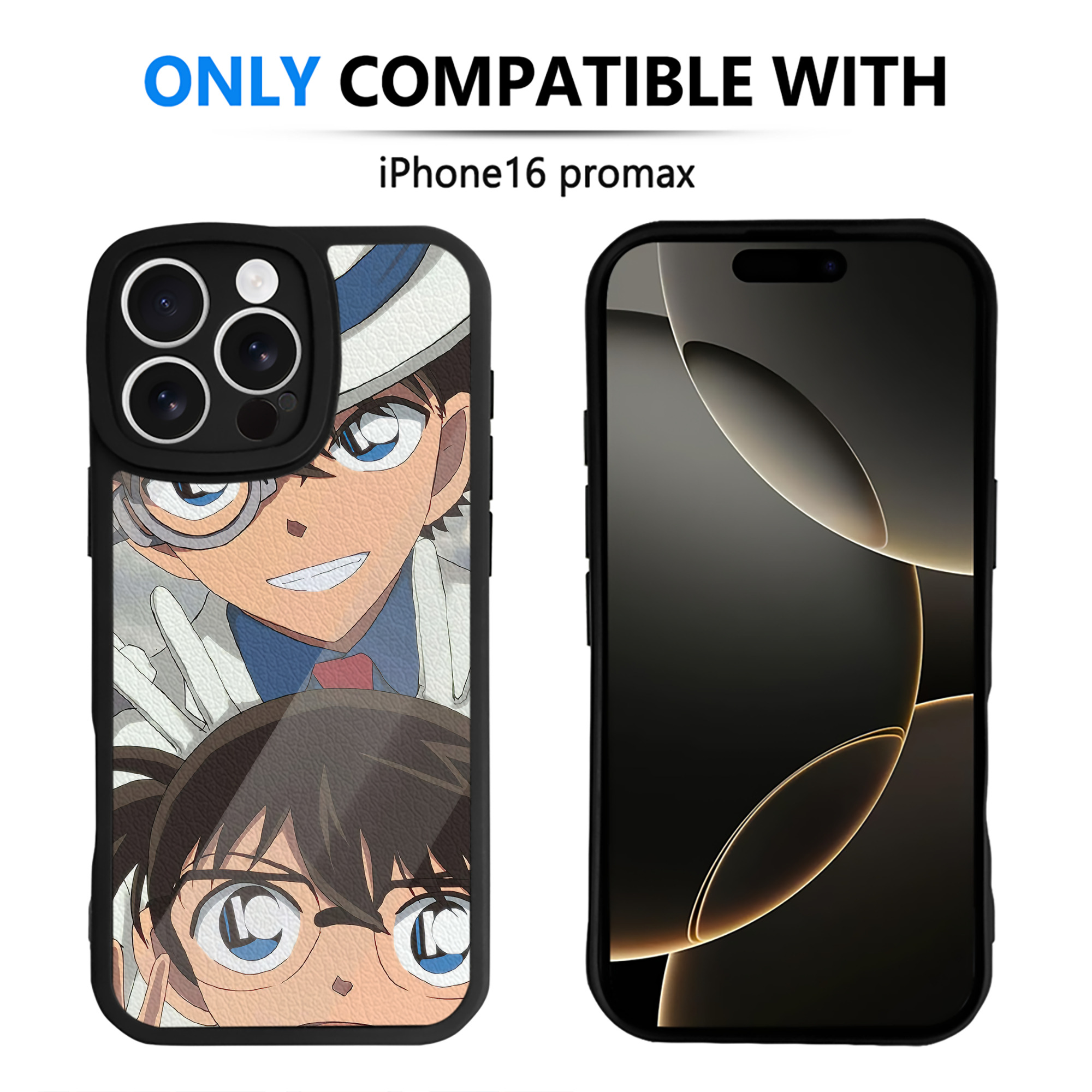 （画像用） 名探偵コナン Detective Conan 【iPhone 16シリーズ対応】シリコンスマホケース（レザー調） 材質：シリコン